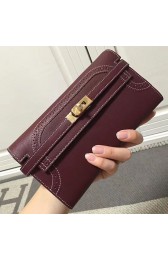Replica Hermes Kelly Clutch Bag in Fuchsia Swift Leather HK1210 VS00876
