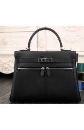 Replica Hermes Kelly Lakis Tote Bag H3658 Black VS05158