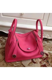 Replica Hermes Lindy 30CM Original Leather Shoulder Bag HLD30 Rose VS03768
