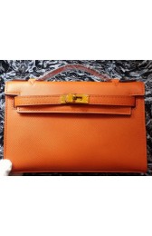 Replica Hermes MINI Kelly 22cm Tote Bag Calf Leather K011 Orange VS08003