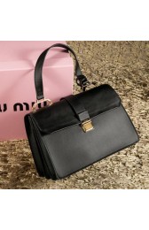 Replica High Quality miu miu Madras Goat Leather Top Handle Bag RN1108 Black VS05947