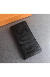 Replica Louis Vuitton Epi Leather Supreme X Brazza Wallet Noir M60622 VS03593