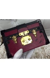 Replica Louis Vuitton Petite Malle Epi Leather Bag M94219 Burgundy VS03433