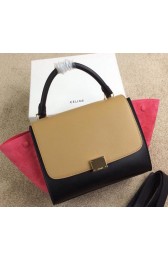 Replica Luxury Celine mini Trapeze Bag Suede Leather CL005 Rose&Black&Khaki VS00303