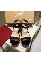 Replica Luxury Christian Louboutin Calfskin Sandal Black CL001 VS01526