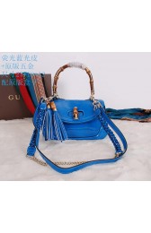 Replica Luxury Gucci New Bamboo Top Handle Bags 240242 Blue VS01106