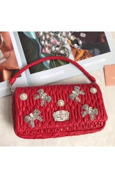 Replica Miu Miu Crystal Nappa Leather Top Handle Bag Red 5BD417 VS04417
