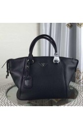 Replica Prada Calfskin Leather Tote Bag 1BG128 Black VS04199