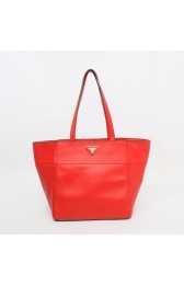 Replica Prada Daino Small Shopper Tote Bag BR5090 in Red Original Calfskin Leather XZ VS08757