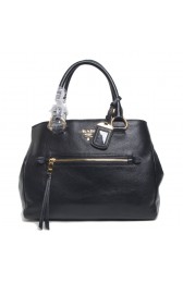 Replica PRADA Echt Leder Tasche Handbag BN2793 Vitello Daino in Black Original Clafskin Leather XZ VS09692