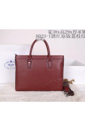 Replica Prada Grainy Leather Briefcase P80231 Wine VS01847