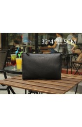 Replica Prada Grainy Leather Clutch P66233 Black VS03952