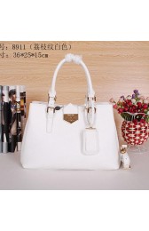 Replica Prada Grainy Leather Tote Bag BN8911 White VS01044