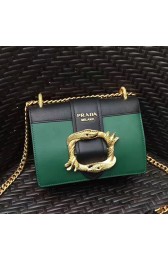 Replica Prada Original Calf Leather Cahier Bag Green 1BD066 VS03705