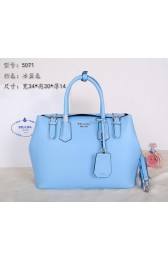 Replica Prada Original Leather Tote Bags BR5071 Light Blue VS02755
