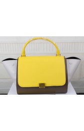 Replica Quality Celine Trapeze Bag Original Leather CT3342 Yellow&Khaki&White VS09052