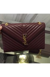 Replica Saint Laurent Monogram Large Kate Chain Shoulder Bag Bordeaux Y231220 VS06736