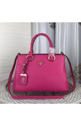 Replica Top Prada Double Tote Bag Litchi Leather 1BG007 Rose VS00612