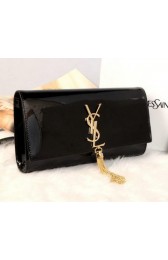 Replica Top YSL Classic Monogramme Tassel Clutch Patent Y311212 Black VS08018