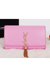 Replica Yves Saint Laurent Classic Monogramme Tassel Clutch Bag Y7138 Pink VS03547