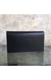 Saint Laurent Cassandre Smooth Calfskin Clutch Bag Black Y230320 VS09564