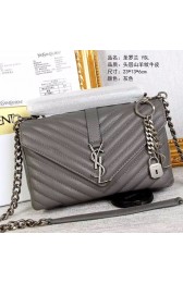 Saint Laurent Classic Medium Monogram College Bag In Grey Matelasse Leather Y2450 VS05469