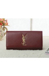 Saint Laurent Classic Monogramme Clutch Cannage Pattern Y5486 Burgundy VS06610