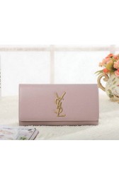 Saint Laurent Classic Monogramme Clutch Cannage Pattern Y5486 Pink VS09854