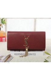 Saint Laurent Classic Monogramme Tassel Cannage Pattern Clutch Y5485 Burgundy VS02547