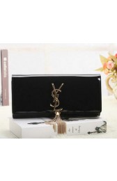 Saint Laurent Classic Monogramme Tassel Patent Clutch Y5485 Black VS04252