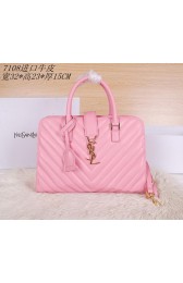 Saint Laurent Medium Cabas Monogram Leather Top Handle Bag Y7108 Pink VS01089