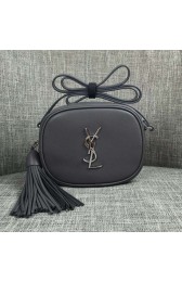Saint Laurent Monogram Blogger Bag In Grey Leather YS16SS VS03352