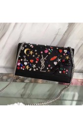 Saint Laurent Monogram Kate Embellished Textured-leather Shoulder Bag Y220320 VS06661