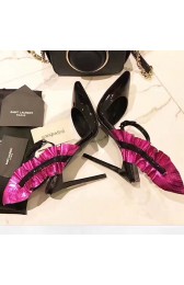 Saint Laurent Patent Leather Sandals Rose Y080203 VS08544
