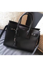 Saint Laurent Sac De Jour Souple Bag in Black Grained Leather 464960 VS09762