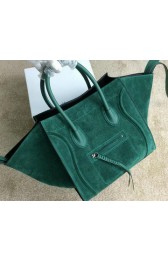 Sale 1:1 Celine Luggage Phantom Bag Nubuck Leather 99013 Green VS09386