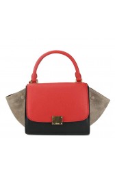 Sale 1:1 Celine Nano Trapeze Bag Original Leather C88038 Red&Black&Apricot VS07907