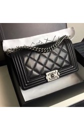 Sale 1:1 Chanel Large Quilted Calfskin Boy Bag Black A14042 VS02171