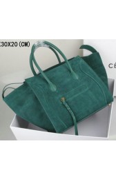 Sale 1:1 Fake Celine Luggage Phantom Tote Bag Suede Leather 3341 Light Green VS06067