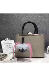 Sale 1:1 Fendi 2Jours Calf Leather Petite Tote Bag Light Grey FB1755 VS04057