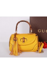 Sale 1:1 Replica Gucci New Bamboo Medium Top Handle Bag 240242 Yellow VS06114