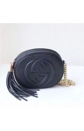 Sale 1:1 Replica Gucci Soho Leather Mini Chain Bag Black 353965 VS03579