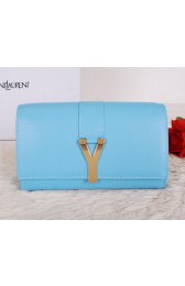 Sale 1:1 Yves Saint Laurent Chyc Travel Case Smooth Leather Y7141 Light Blue VS07952