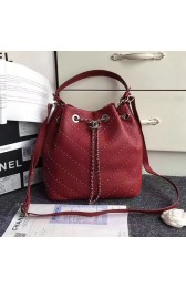 Top Chanel Original Calfskin Bucket Bag Red A93597 VS04761