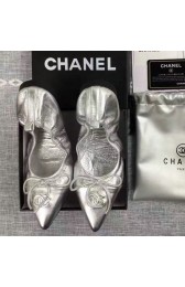 Top Chanel Silver Sheepskin Tieks Pointed Toe CH1120 VS06415