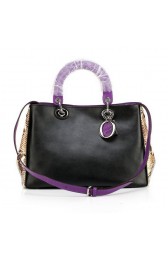 Top Dior Diorissimo Bag in Snake Leather D0902 Black VS03266