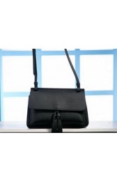 Top Gucci Bamboo Daily Leather Flap Shoulder Bags 370826 Black VS06940