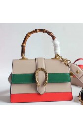 Top Gucci Dionysus Leather Top Handle Bag Orange/Green/Red 448075 VS07145