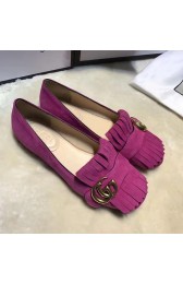 Top Gucci Suede Ballet Flat Rose 453373 VS00116