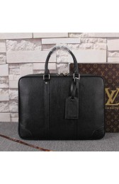 Top Knockoff Louis Vuitton Litchi Leather Laptop Case N68065 Black VS09625